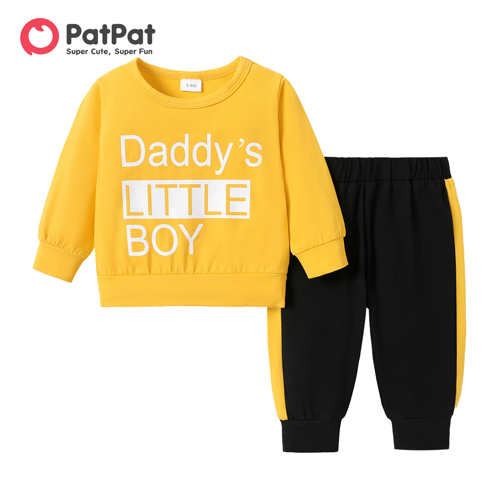 

PatPat 2pcs Baby Letter Print Long-sleeve Cotton Pullover and Pants Set