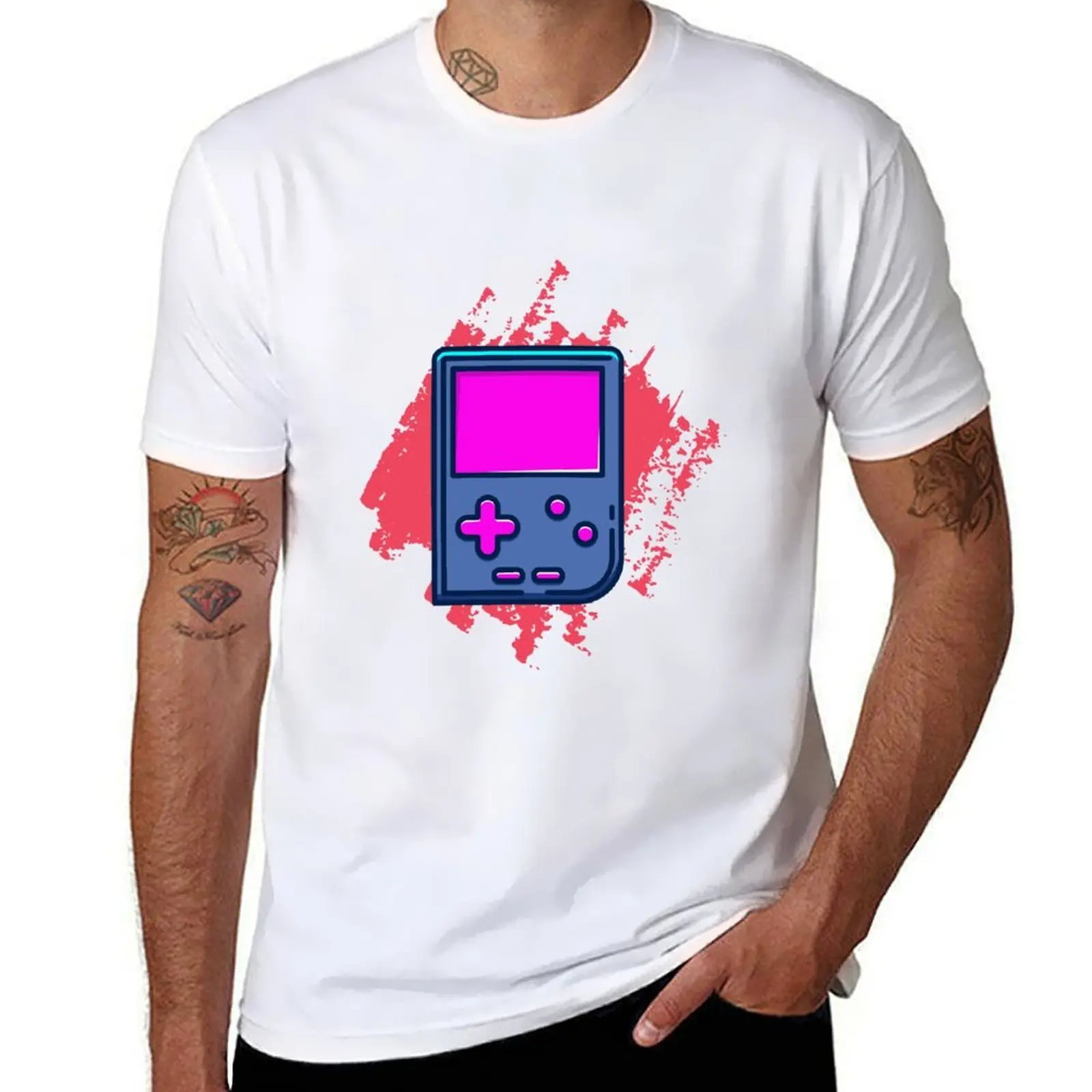 

Handheld, gamer gaming nerd retrogaming T-Shirt funny t shirts cotton man tshirt T-Shirt