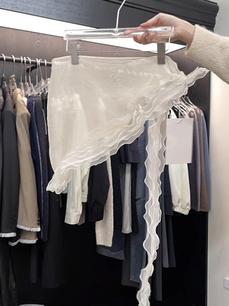 Dongda Gate Wood Ear Lace Short Skirt Women's Style Layered Wear Korean Version Commute Friendly Other 100% Material