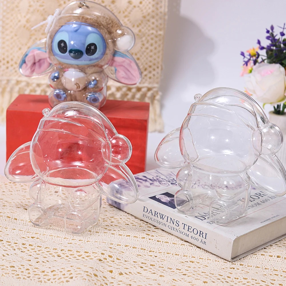 5-1PCS Transparent Protective Cover For Stitch Dustproof Cartoon Toy Storage Case Cute Figurine Display Cover Children's Gifts