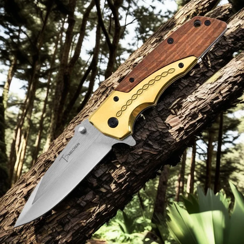 High hardness folding fruit knife with sharp edges, outdoor stainless steel portable and portable multifunctional camping knife