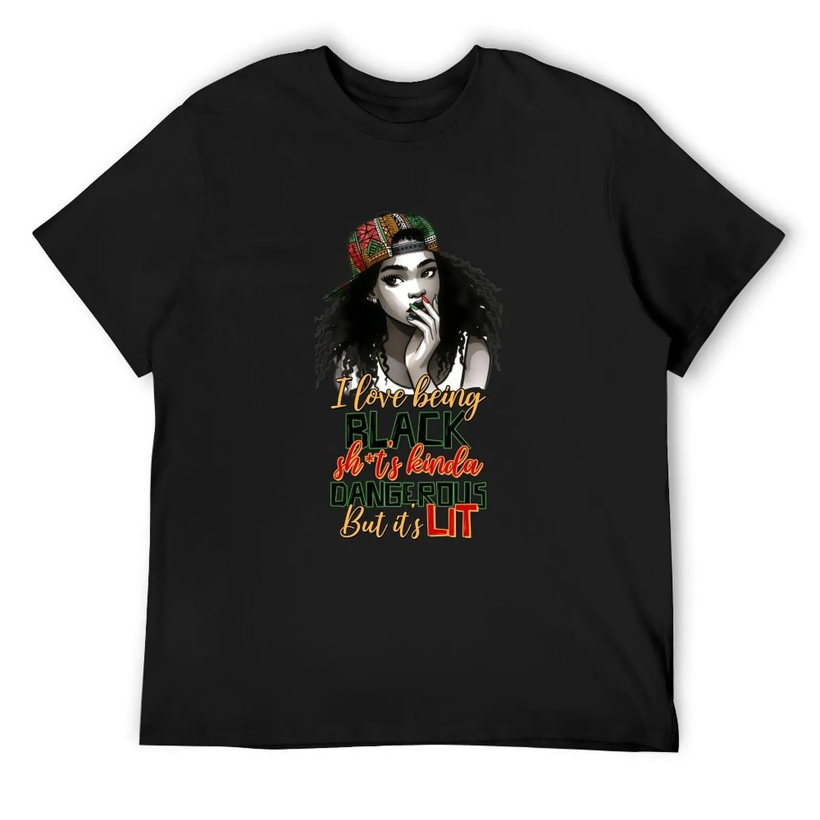 Curly Hair African American Woman I Love Being Black Quote Shirt Pan African Colors Casual Top