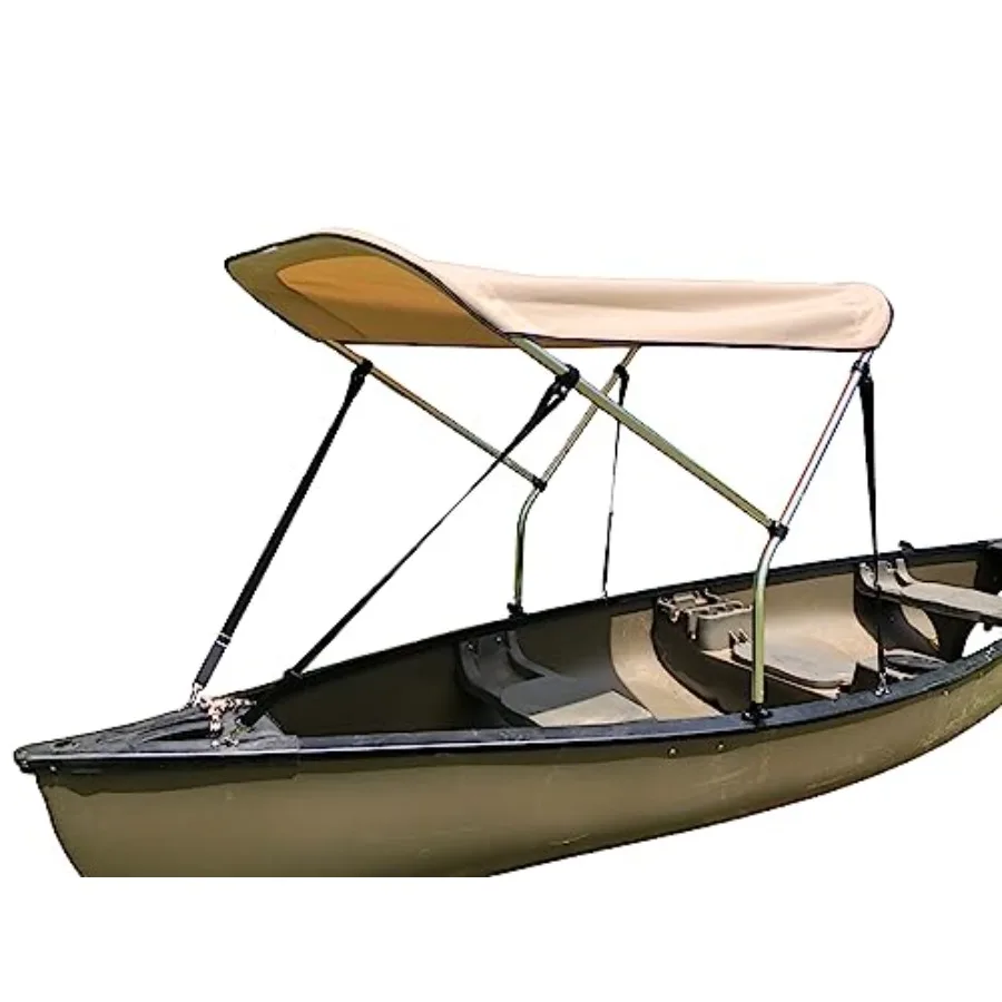 

Beige Canoe Kayak Sun Shade Canopy Bimini Top for Kayaking Canoeing Fishing UV Heat Rain Protection Outdoor Gear