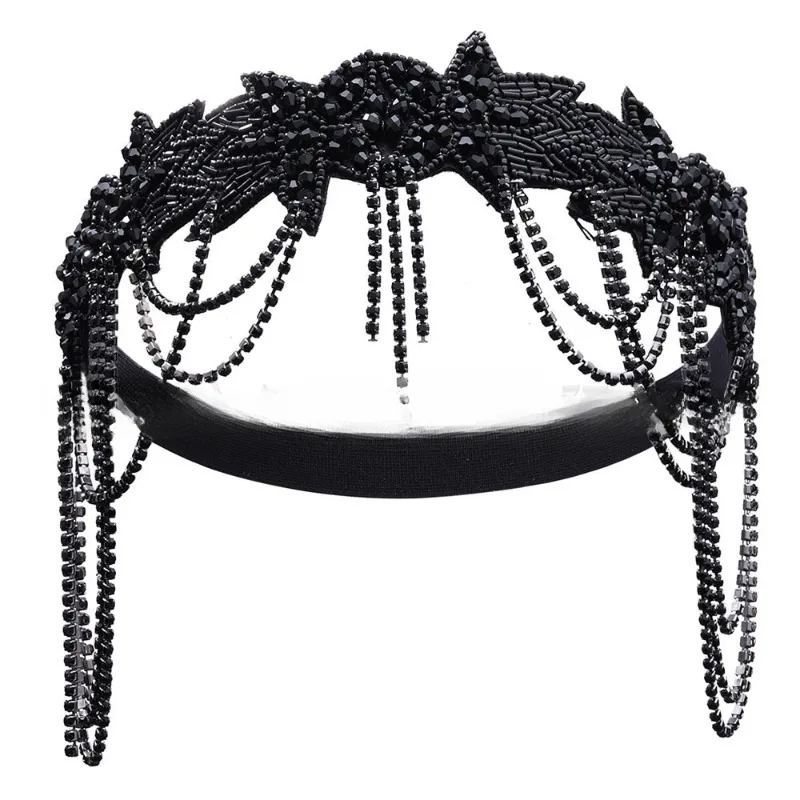 1920S Headband Headgear Prom Hair Accessories Great Gatsby Halloween Prom Rhinestone Fringed Hair Accessories Headband view 3