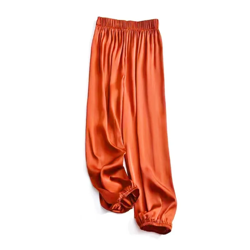 Summer Anti-mosquito Pants for Women Casual Satin Light Cool Comfortable Harem Pants