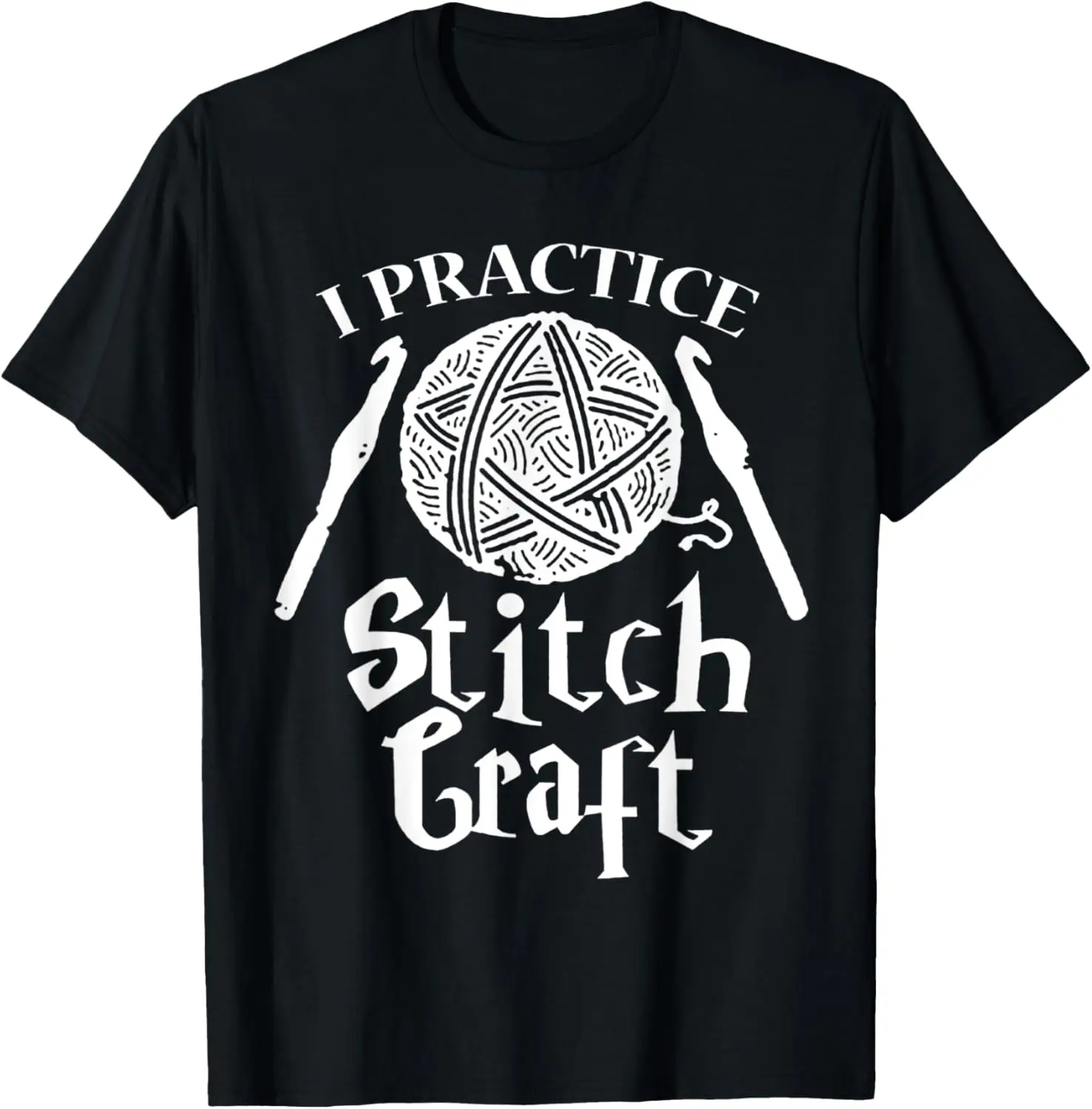 

Вязаная забавная вязаная подарочная футболка I Practice Stitch Craft