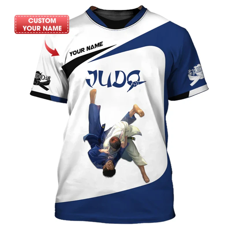 Personalized Custom Name T Shirt 2025 New Fashion Trend JUDO Pattern 3D Printed Loose Quick Dry Tshirts Sports Tees Short Sleeve