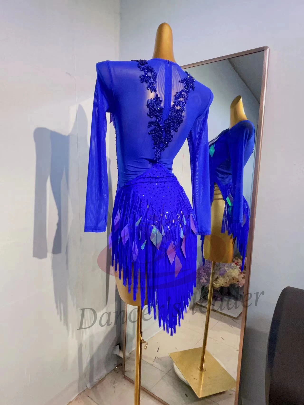 Latin Dance National Standard Competition Clothing High-end Customized Mesh Sequins With Diamond Samba Standard Dress