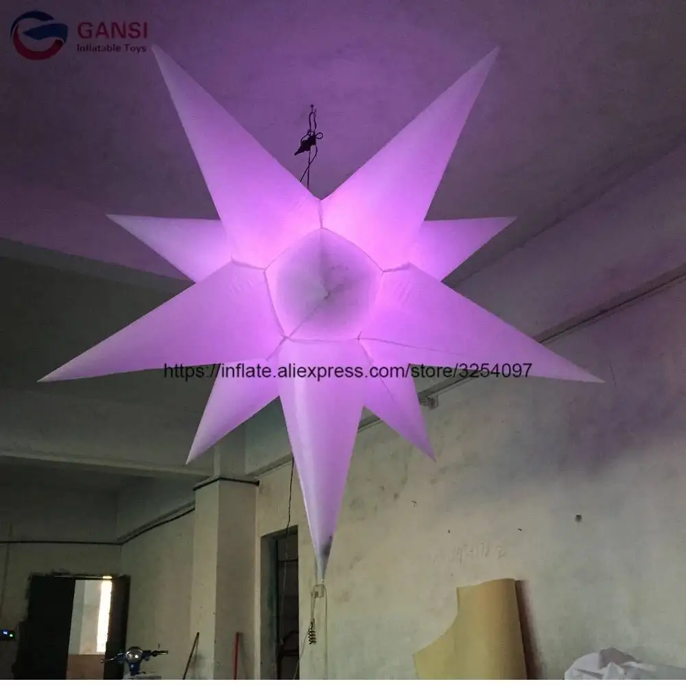 Party Club Attractive Inflatable Lighting Star 2M Height Giant Inflatable Star With Led Light