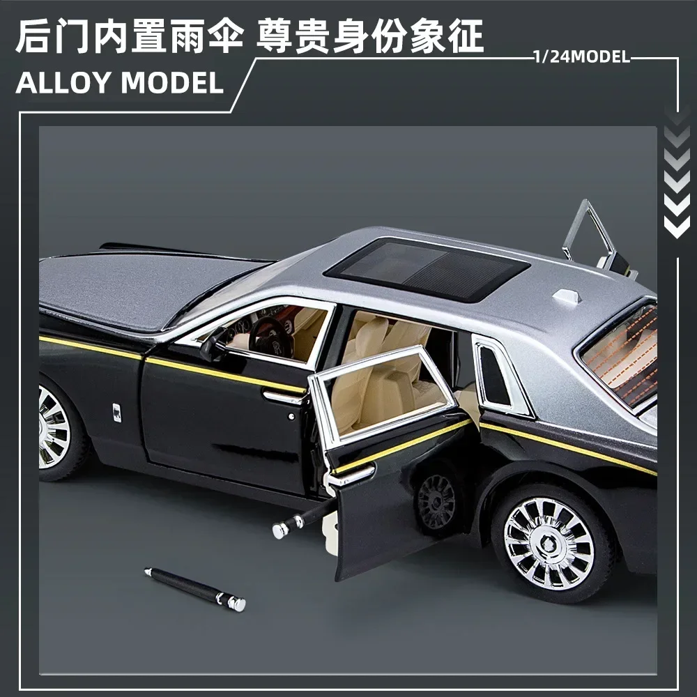 1:24 Rolls-Royce Phantom cielo estrellado coche superior simulación sonido y luz tirar hacia atrás coche en miniatura de aleación decoración niño juguete coche regalo C33