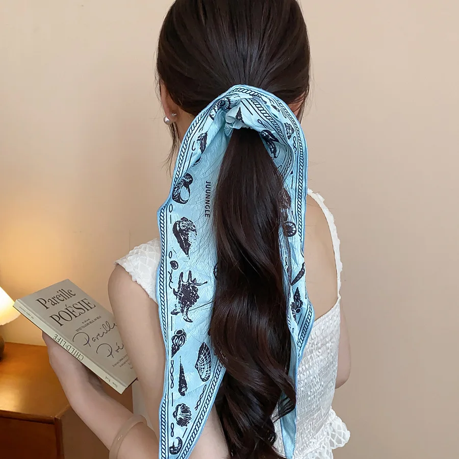 النسيج المطبوعة قوقعة شرابة الشعر حبل للنساء البوهيمي واسعة الساتان Scrunchie لطيف الساحرة إكسسوارات الشعر بالجملة ث