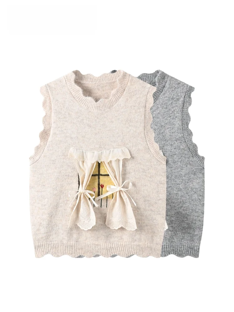 

CaraCLUB plus Size Svel Knitted Vest Casual Early Spring New Sle for Plump Sister Anti-Aging Versatile Women's Top