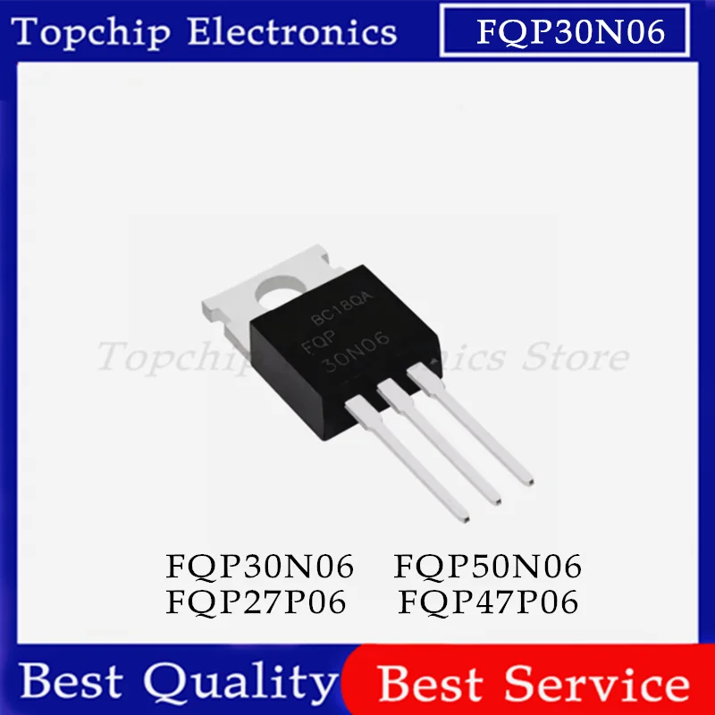 10pcs FQP50N06 FQP30N06 FQP27P06 FQP47P06 TO-220