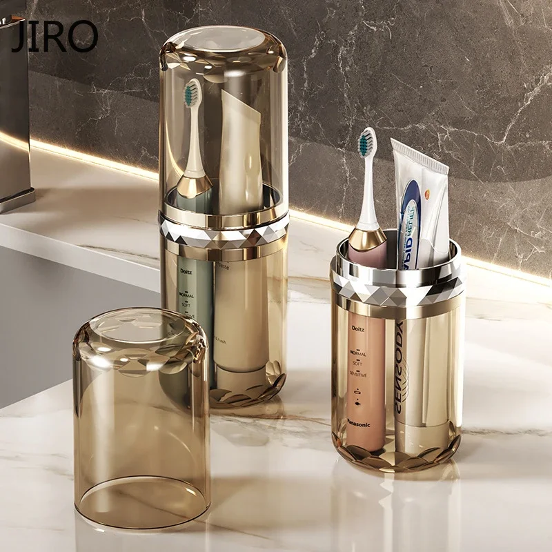 Toothpaste Toothbrush Holder Travel Bathroom Organizer Portable Wash Cup Storage Box Plastic Brush Holder Mouthwash