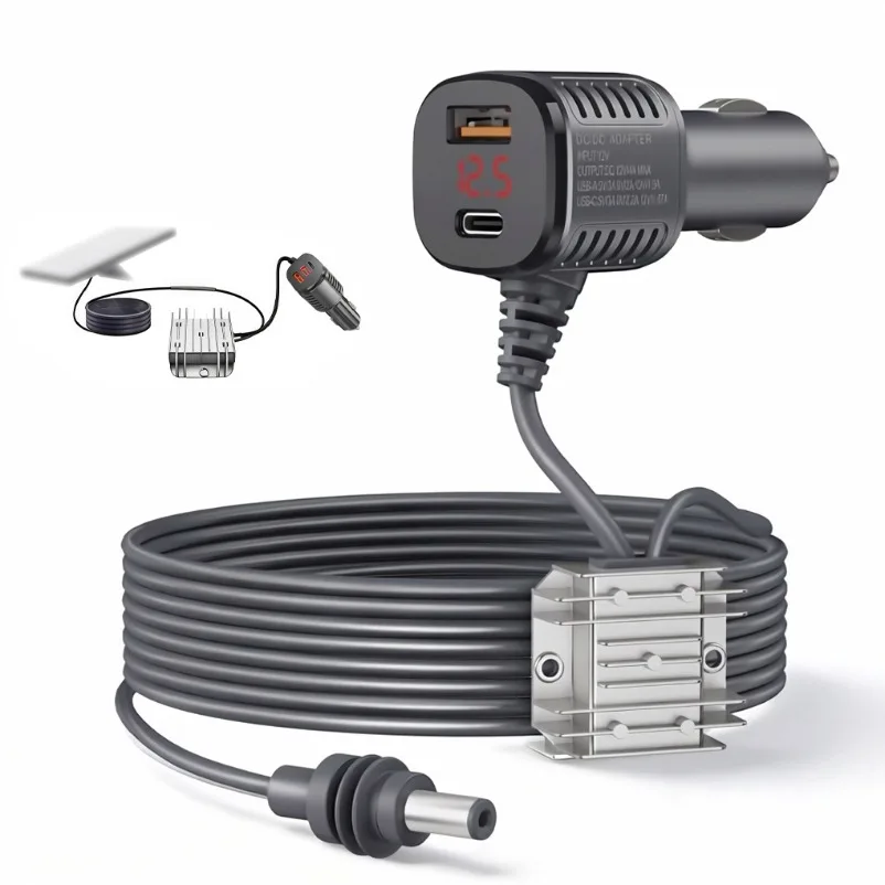 12V/24V to 30V3.5A booster power cord, DC digital display vehicle DC power supply cable