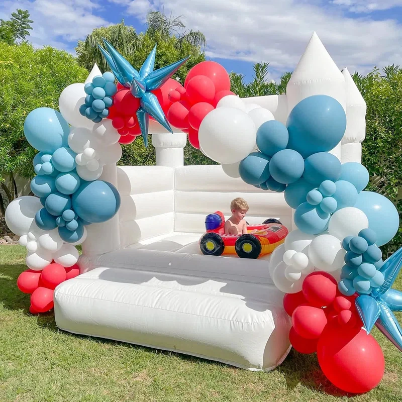 10' x 10' PVC wit springkasteel binnen buiten springkasteel voor kinderen / verjaardagsfeestje / halloween / kerstfeestevenement