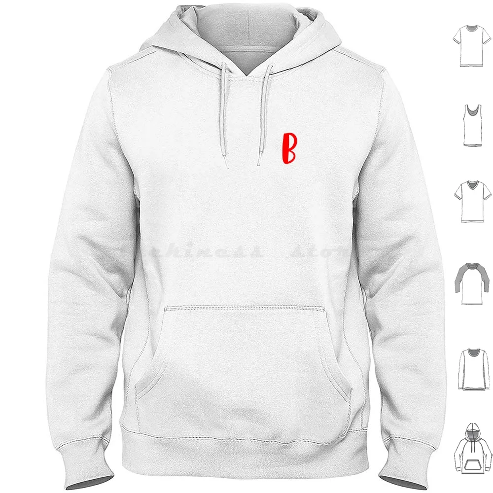 Camiseta con Capucha de Algodón de Manga Larga con Iniciales para Mujer y Niña: Barbara, Brianna, Bailey, Brooklyn, Bella, Brielle, Brooke