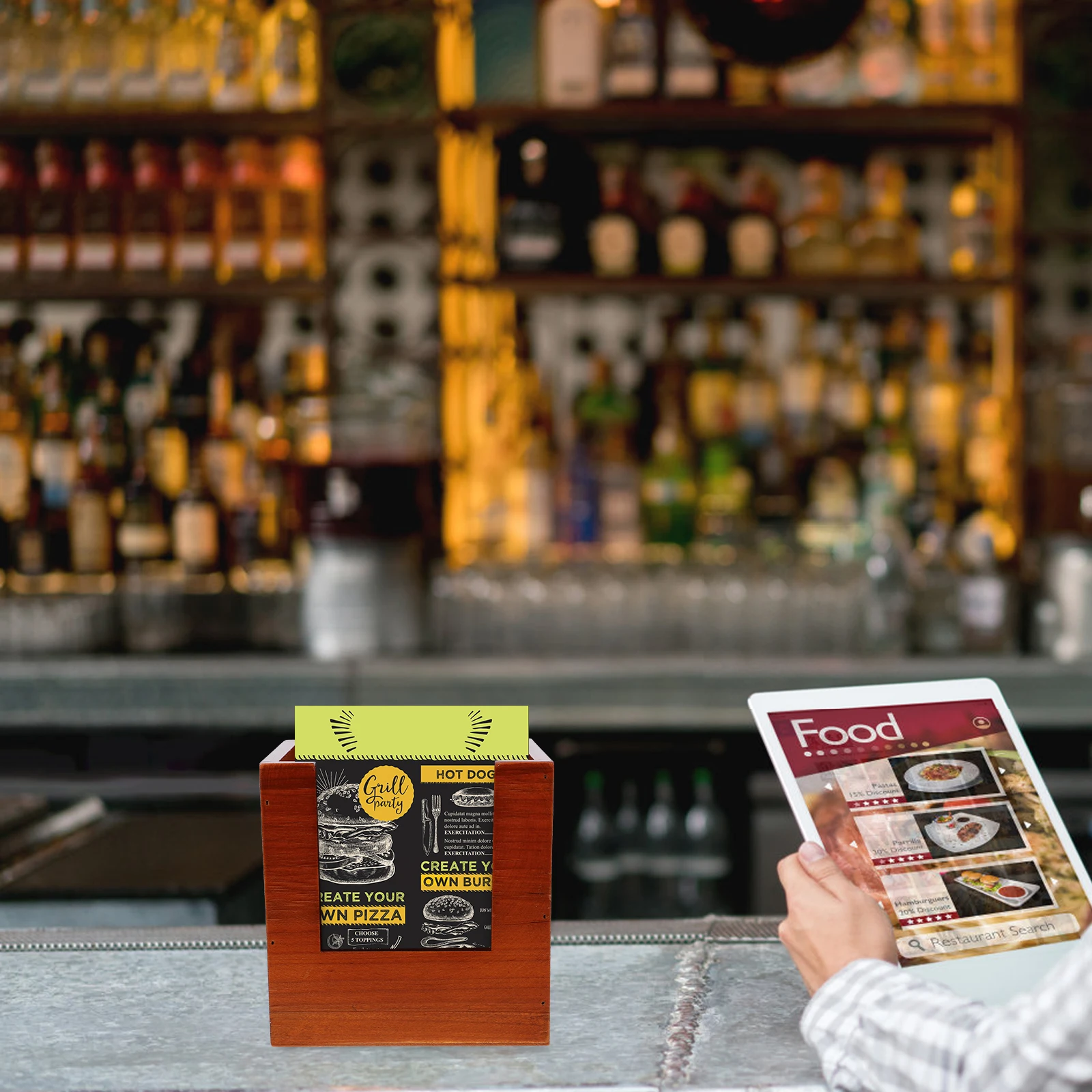 

Wooden Storage Holder for Kitchen Cards Organizing Home Office Desk Organizer Natural Wood Material