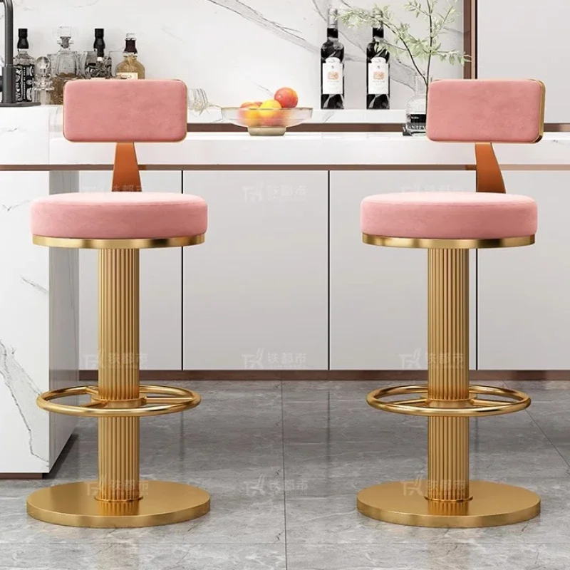 

Modern Nordic Bar Chairs Design Luxury Metal Gold Bar Stools Swivel Comfortable Banco Alto Para Barra Salon Furniture