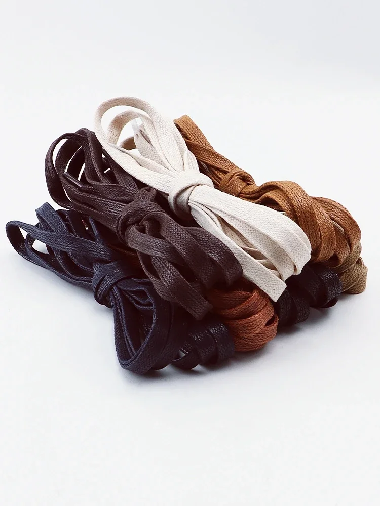 Lacets plats en coton ciré, lacets en cuir imperméables pour chaussures décontractées, bottes unisexes, longueur 60/80/100/120/140/160/180CM