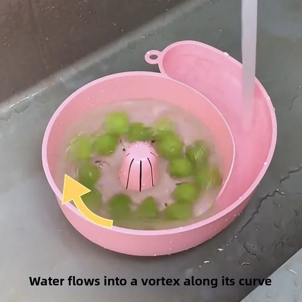Obst-Abtropfkorb in Schneckenform, kreative automatische Rotation, sauberes Gemüsewaschbecken, lebensmittelechte, wiederverwendbare Wasserfilterschüssel