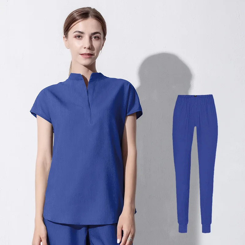 High Quality Women Medical Scrubs Sets Doctors Uniforms Nurses Accessories Surgery Pet Shop Dental Clinic Workwear Clothes