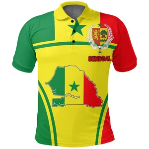 Senegal dos Männer Flagge 3D -Karten -Print Polo -Hemden, Afrika -Jungenkleidung, Kurzarmabstange, Jersey -Mantel, Nationales Emblem -Top 10 Hauptverkäufe Senegal -Shirt - №1