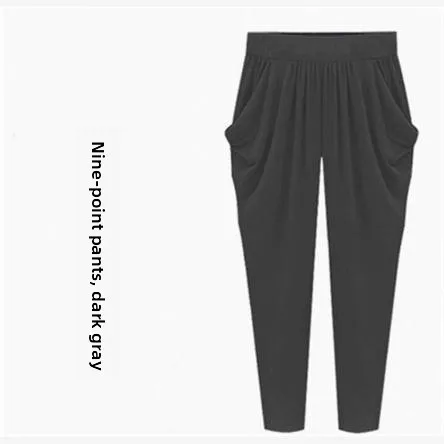 Pantaloni corti casual da donna taglie forti Pantaloni larghi a nove piedi Pantaloni versatili da donna di alta qualità dalla vestibilità comoda