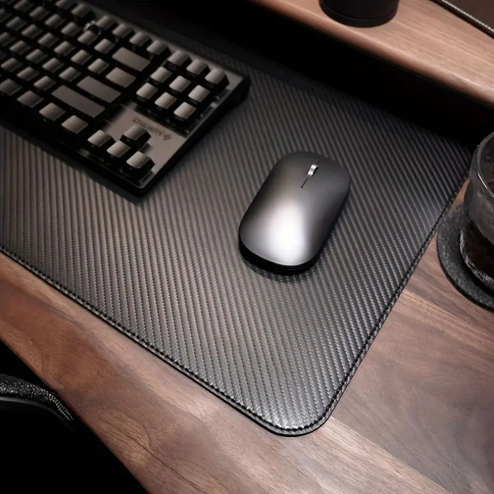 Waterproof Carbon Fiber Mouse Pad Large Size PVC Desk Mat Gamer Accessories Non-slip Computer Keyboard Pad for Home Office