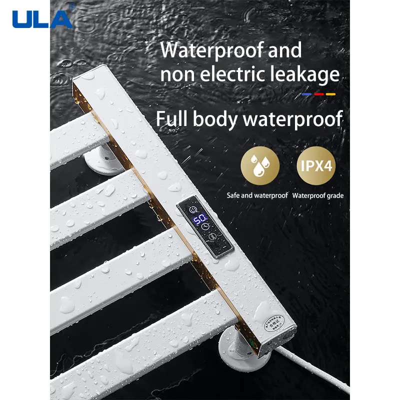 Bathroom Electric Towel Rack Temperature Digital Display Heating Towel Rack Towel Dryer Smart Home Heated Towel Rail Warmer