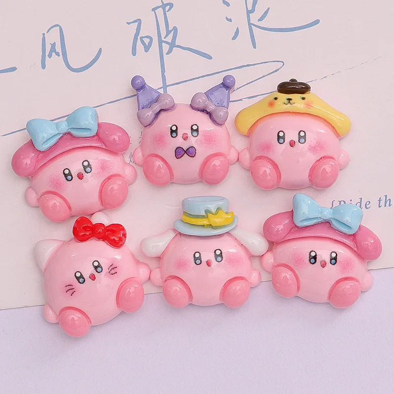 

Cartoon anime Kirby 3D resin accessories handmade DIY phone case cute headwear refrigerator stick pendant shoe buckle material