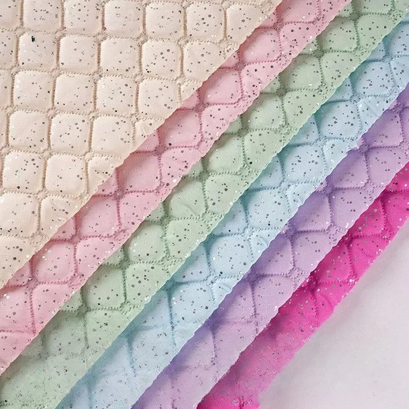 

Grid Embossed Embroidered Quilted Cotton Fabric Bronzing Polyester Pillows Bags Pet Clothing for Diy Sewing Cloth By Meter