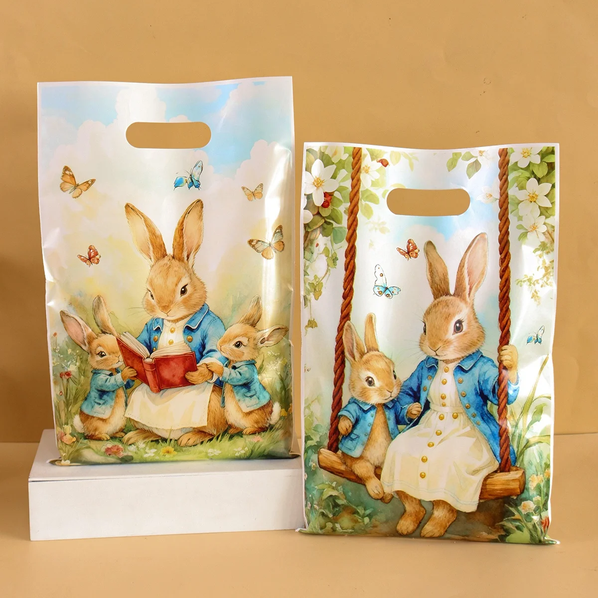 10/20/50 Stück Frohe Ostern Geschenktüten Zellophan Leckerli Beutel Süßigkeitentüte Niedliches kleines Kaninchen Hase Muster Opp Beutel Partygeschenke Verpackung – Detail 4