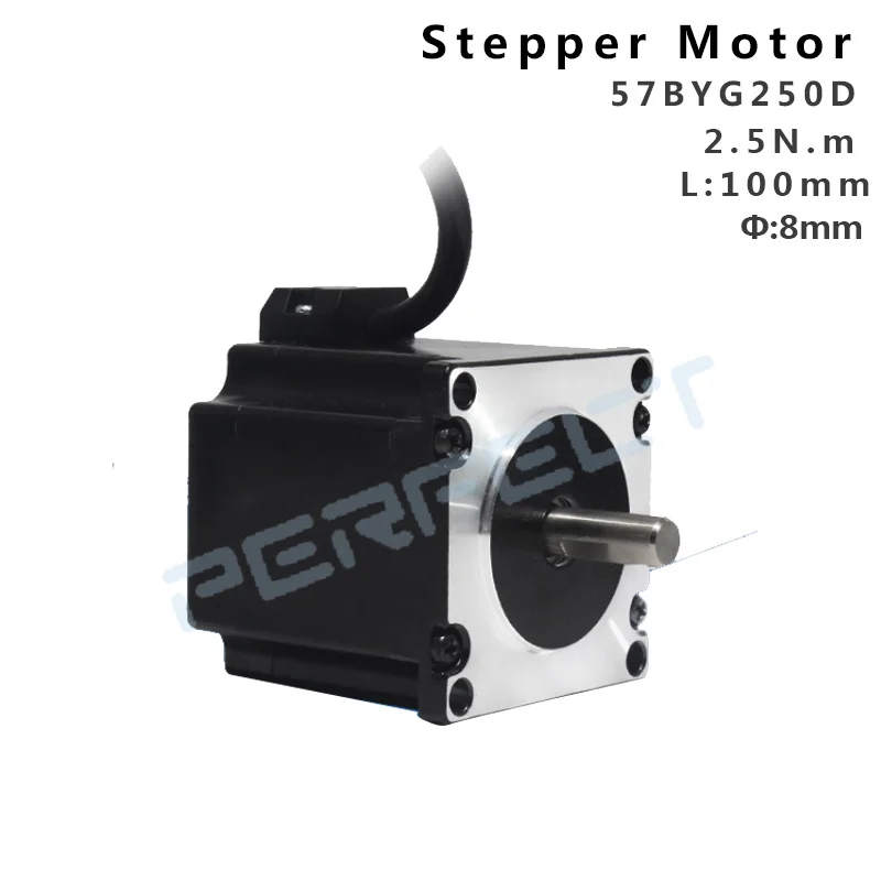 57BYG250D Nema 23 Stepper Motor 2.5N 100mm Shaft 6.35/8mm 4-Lead Electric Motors 3D Printer CNC Laser Grind Foam Plasma Cut