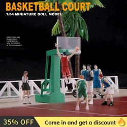 Kicarmod 1/64 Scale Model Figurine Basketball Player Collectible Doll Exquisite Figure for Fans in Scale Diecast Model Car