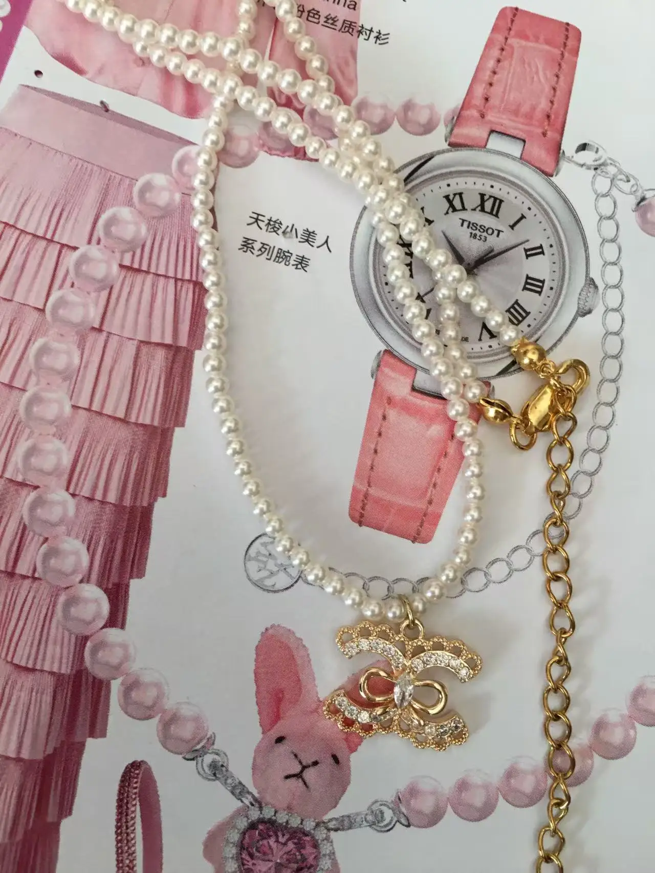 40 + 3cm luxury sweet French Shi Jia pearl necklace all-match high sense of exquisite temperament elegant jewelry 2025 new