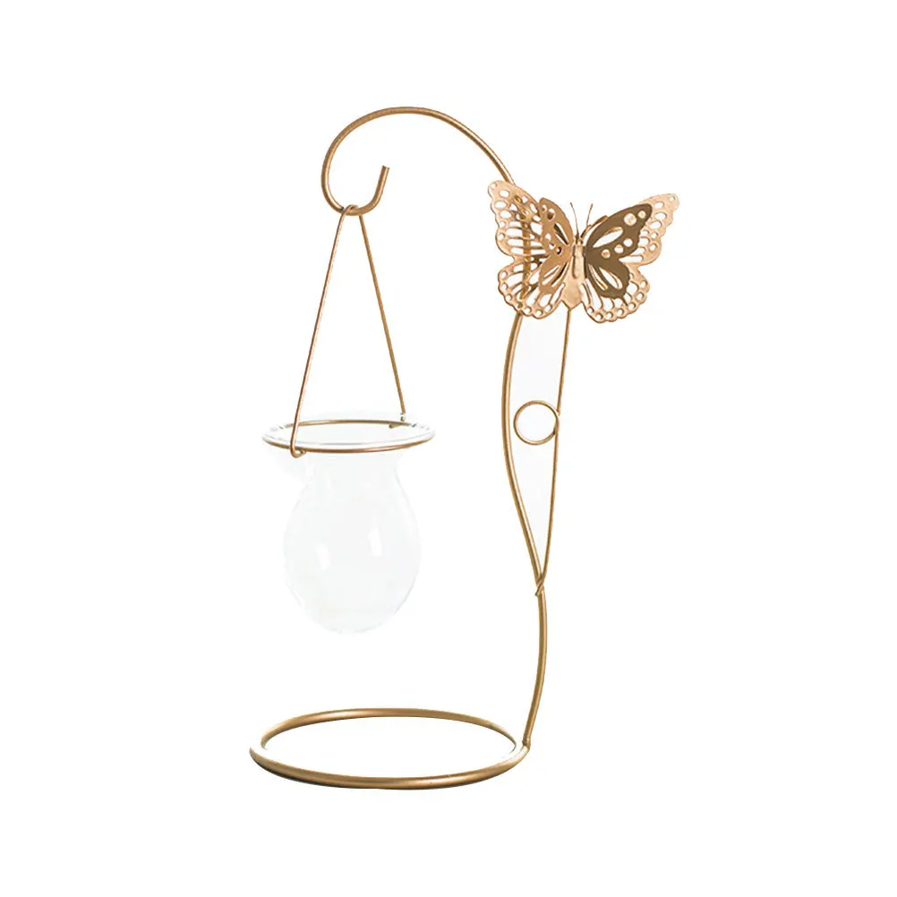 

1Pcs Butterfly Hydroponic Vase Iron Flower Arrangement Vase Desktop Decoration Home Ornament Desktop Decoration