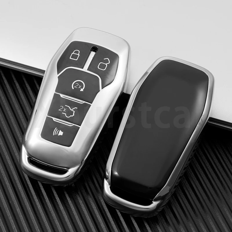 포드 퓨전 Mondeo Mustang F-150 Explorer Edge 2015 2016 2017 2018 소프트 TPU 자동차 키 케이스 커버 액세서리 용 자동 쉘 Fob