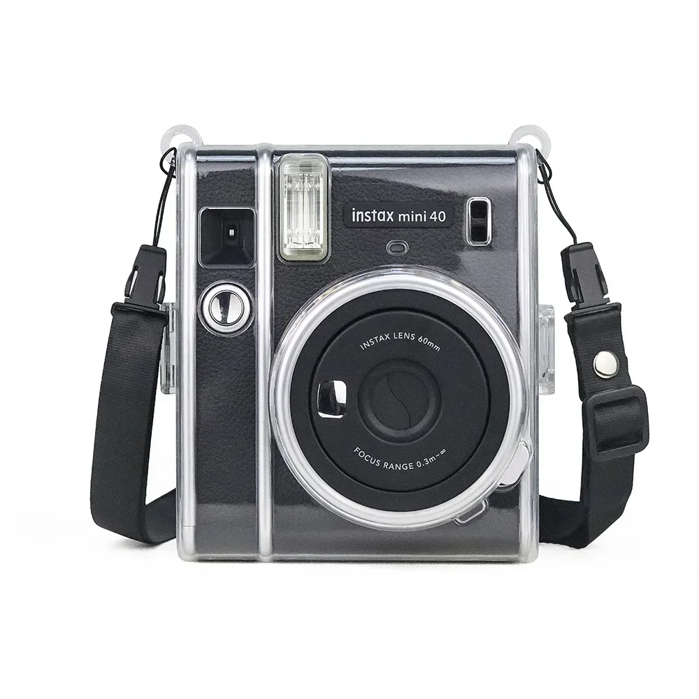 Mini 40 Camera Crystal Case Clear Transparent Shoulder Strap Bag Protector Instant Film Camera Shell Cove