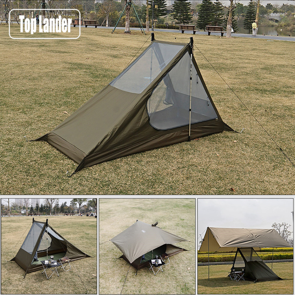  Airy 1 Mesh Tent Trekking Pole Tent Lightweight Solo Tent Camping Tarp Tent Hiking backpacking Single One Person Tent Shelter 