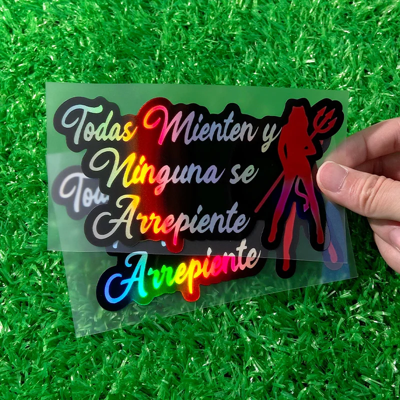 

1 шт./2 шт., испанские забавные мем, лазерные наклейки для мотоциклов, водонепроницаемые для мотоцикла, топливный бак, скутер, декор, виниловые наклейки на окно автомобиля