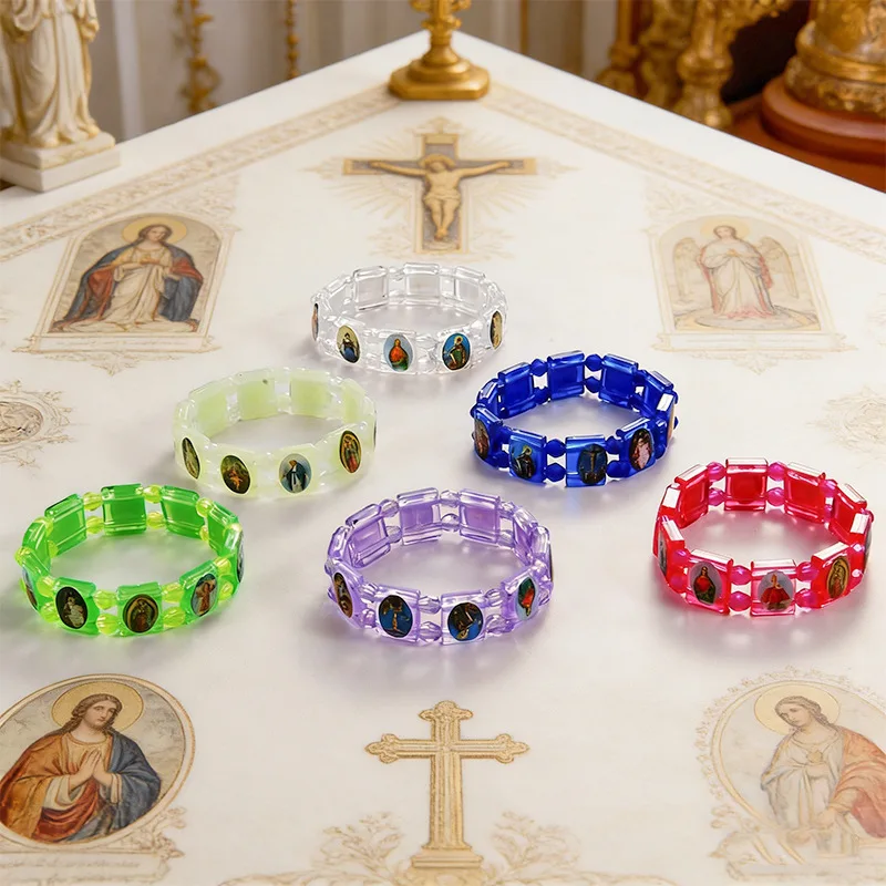 New Catholic Pattern Bracelet Holy Church Jesus Holy Mother Eucharist Baptism Bracelet Gift Dropshipping