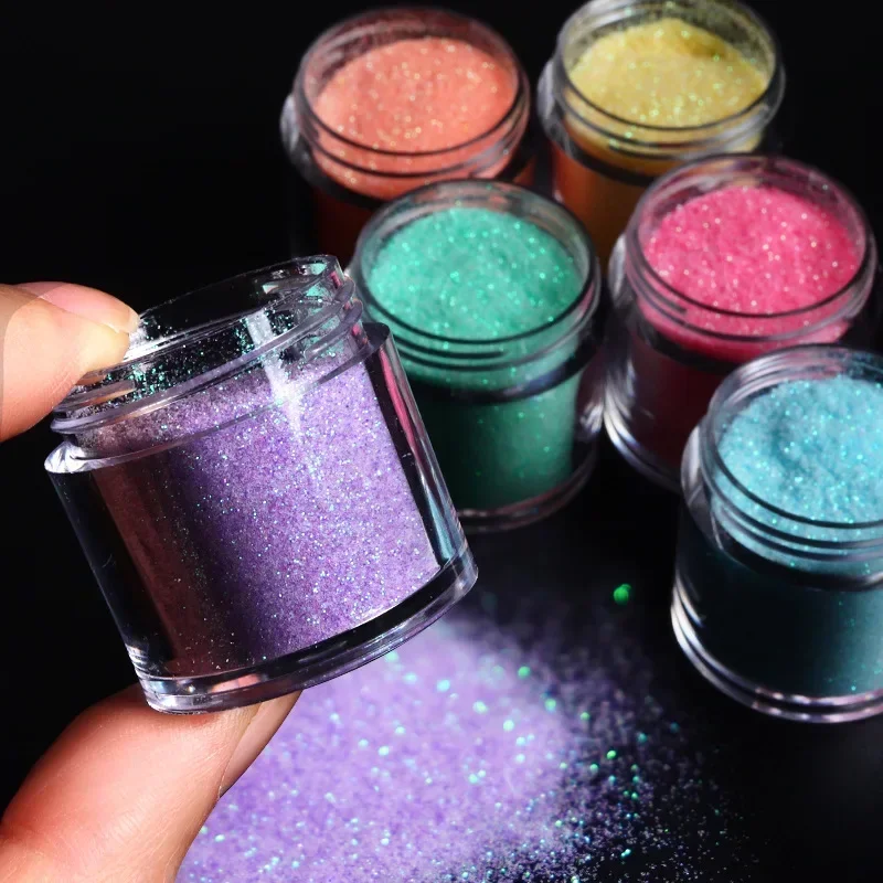 10ml/bottle Candy Sugar Glitter Tweed Powder Acrylic Carving Powders 3D Sculpture Powder Manicure Powder for Nail Art Decoration