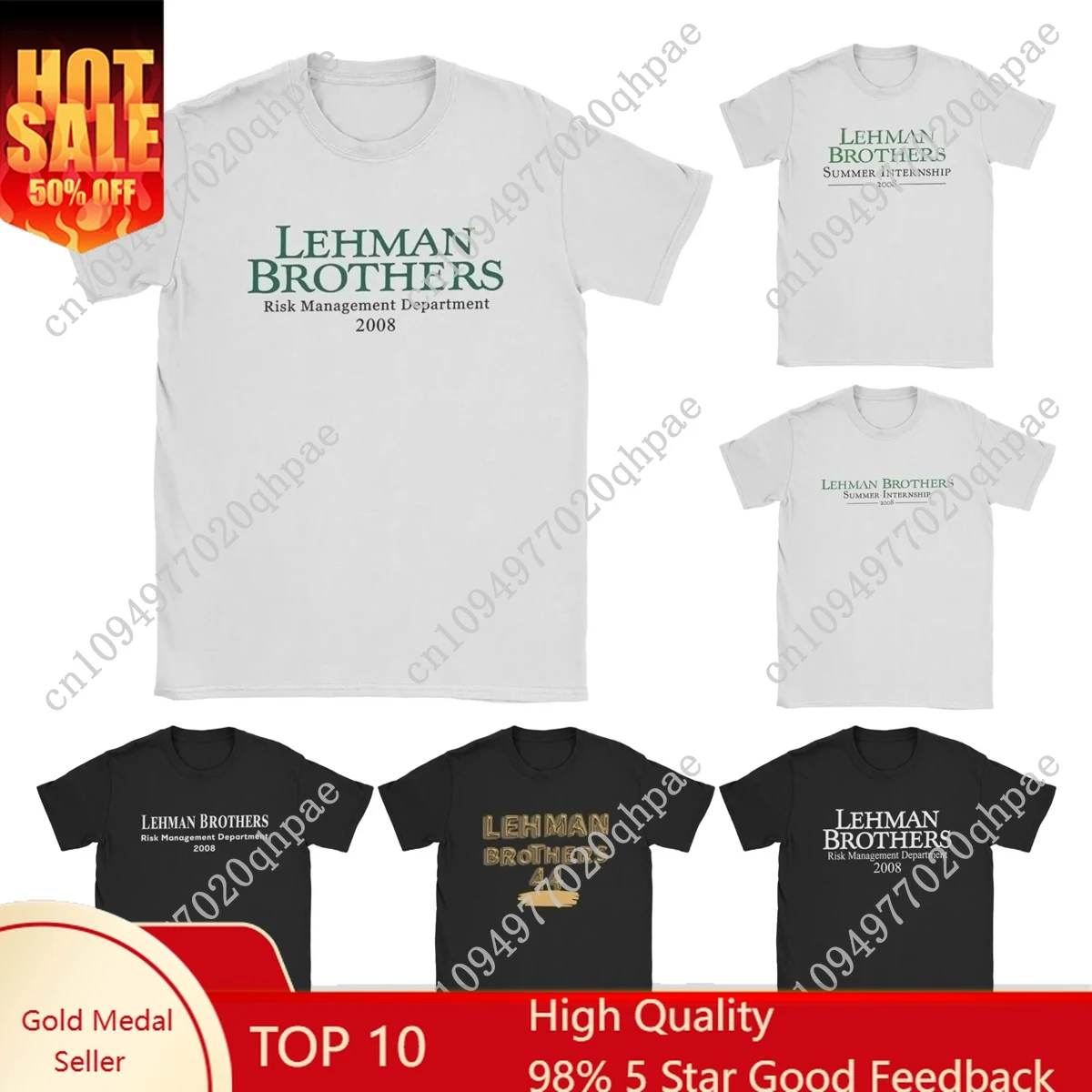 

Casual Lehman Brothers Risk Management 2008 T-Shirts for Men Round Neck Cotton T Shirt Short Sleeve Tees Classic merchandise
