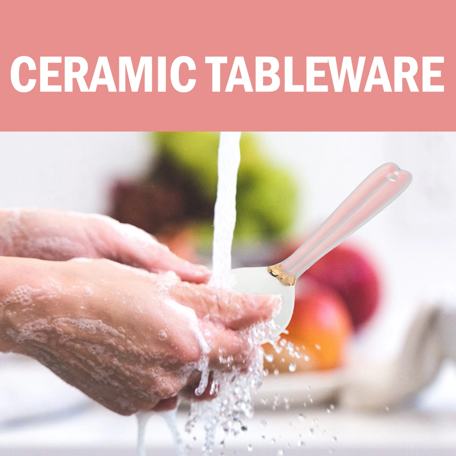 

Elegant Rabbit Pattern Ceramic Spoon Perfect for Sugar Stirring Dessert Serving Fine Polished Surface Safe Comfortable Handle