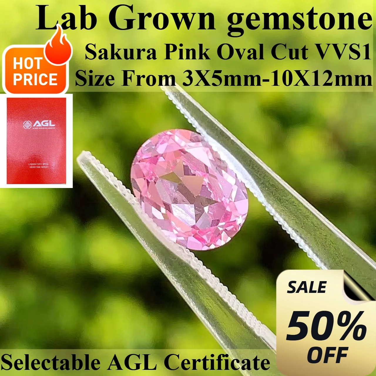 

Pink Sapphire Oval cut Laboratory Gemstone Shape For DIY Jewelry Making The Main Materials Of Rings And Necklaces AGL
