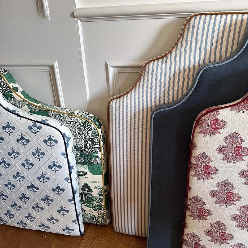 

High-grade solid wood French fabric soft bag, bedside board, bed screen, backplane single purchase tatami backrest