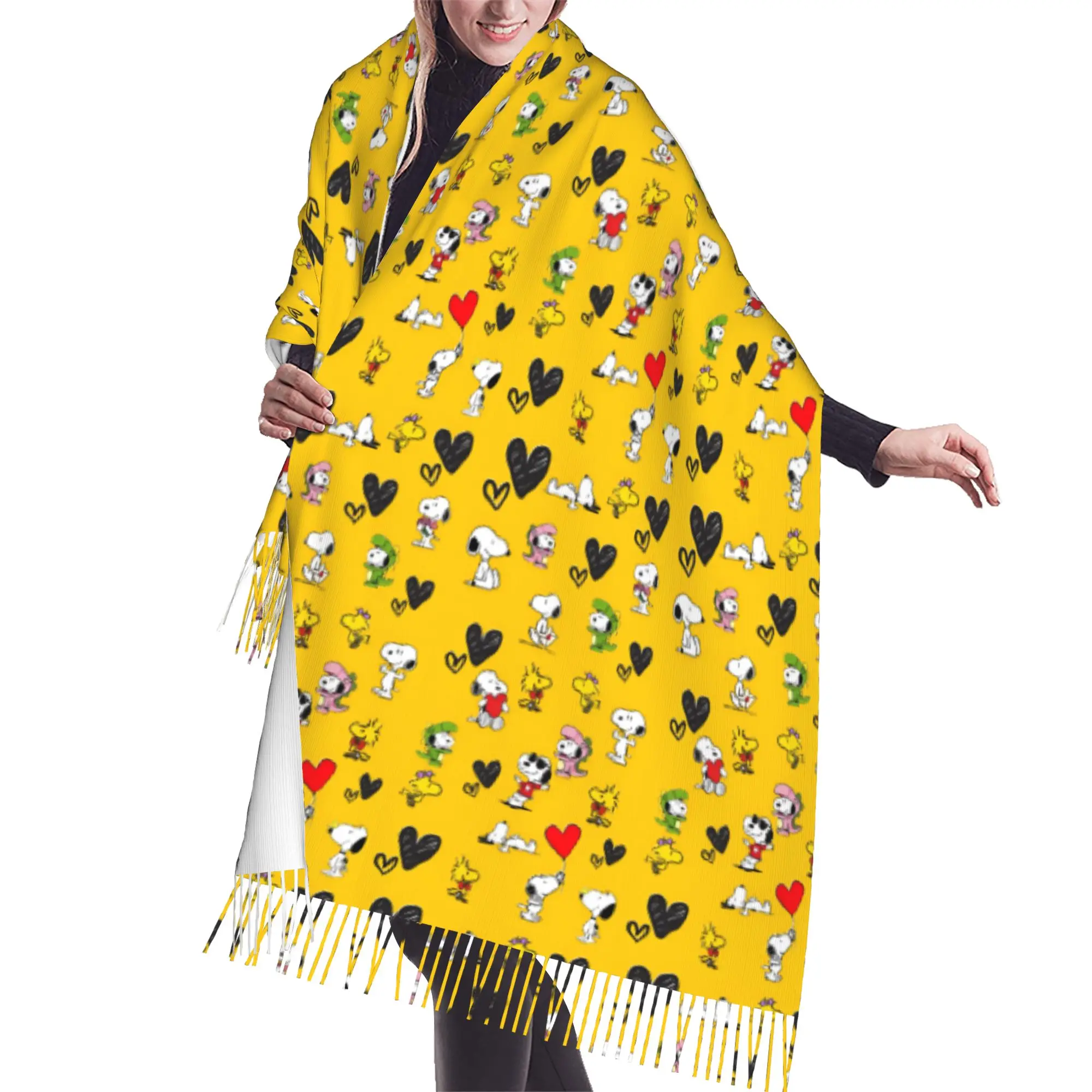 Personalized Printed S-snoopied Dog Scarf Women Men Winter Warm Scarves Anime Manga Shawls Wraps