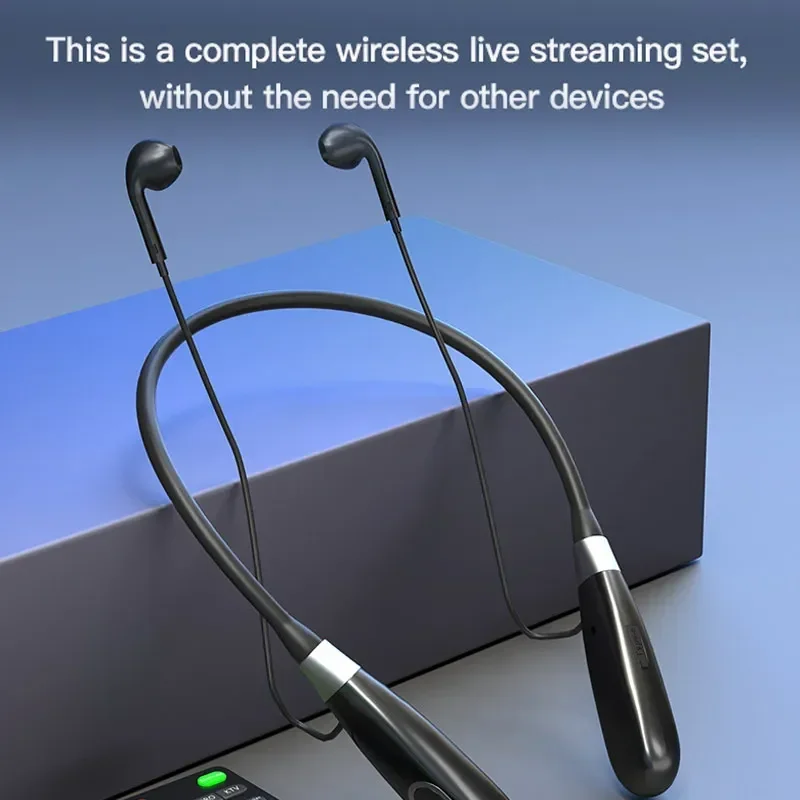 Portable Wireless Earphone Multifunctional Remote Contril Sound Card Mobile Phone Live Broadcast Headphone Hanging Neck Headset