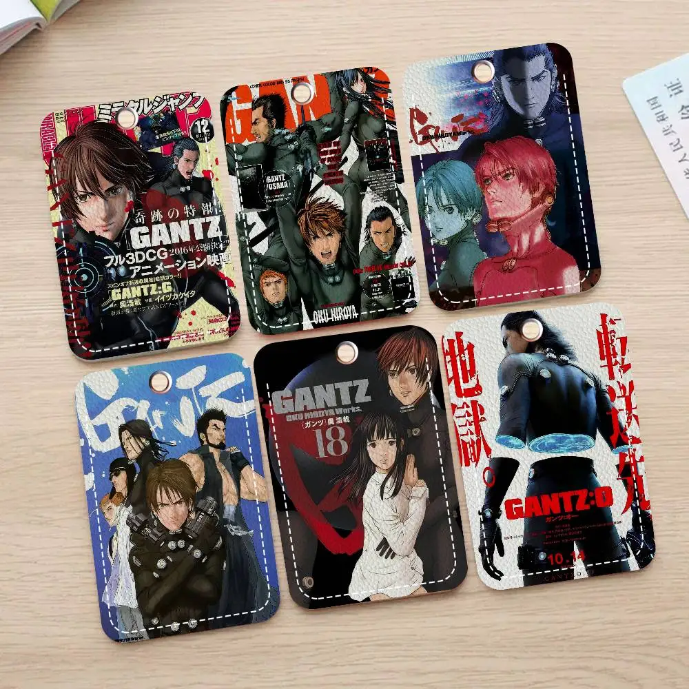 

Держатель для карт в стиле японского аниме «Ганта» из полиуретана с брелоком — премиальная защита для банковских карт, карт метро и автобусов